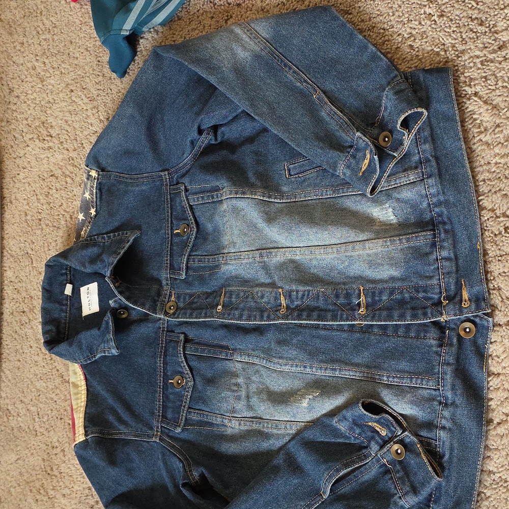 Holton American Flag Jean Jacket in Good Condition.